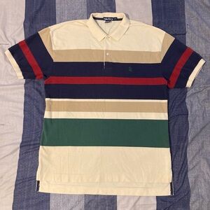 Vtg Nautica Mens S/S Polo Shirt Sz L Colorblock
